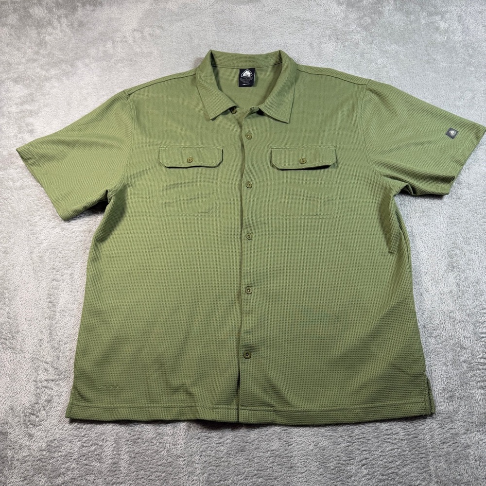 VTG Nike ACG Button Up Shirt Men Large Loop Collar Waffle Knit Outdoor 90s